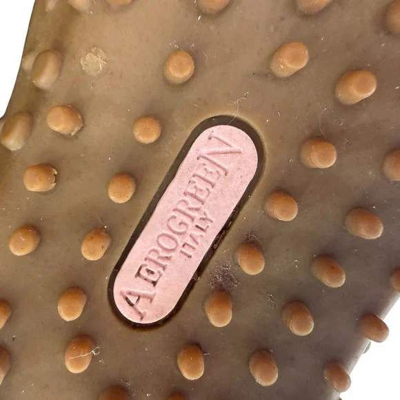 Aerogreen Italy Women Leather Spikeless Golf Shoes Size 8 Gold Snakeskin Luxury - Picture 12 of 16